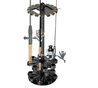 Fishing Pole Holders For Garage - 360 Degree Rod Rack Stand, Heavy Duty Gear Organizer, Vertical Storage Display System, Easy Assemble Compact Design | Practical Gift Idea Men, Dad, Angler Eq
