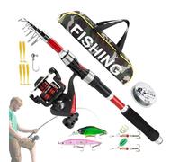 Fishing Rod and Reel | Canna da e mulinello da combinati per pescatori | Spin Esca con borsa per il trasporto per pesce persico, trota pesce gatto adulto principiante