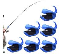 Fishing Rod Holder Clip - 6 pezzi antiscivolo Reusable Multifunction Fishing Rod Clips, Secure Support for Seawater, River, Lake, Stream, Jigging, Trolling Gold Casting