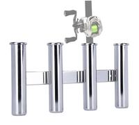 Fishing Rod Holders, 4 Tube Stainless Steel Rod Holder Wall-Mounted for Marine Boat Yacht Campers RV
