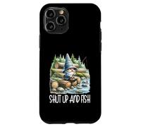 Fishing Scene Gnome Nature Graphic For Men Shut Up And Fish Custodia per iPhone 11 Pro