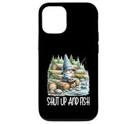 Fishing Scene Gnome Nature Graphic For Men Shut Up And Fish Custodia per iPhone 12/12 Pro