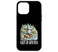 Fishing Scene Gnome Nature Graphic For Men Shut Up And Fish Custodia per iPhone 12 Pro Max