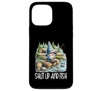 Fishing Scene Gnome Nature Graphic For Men Shut Up And Fish Custodia per iPhone 13 Pro Max