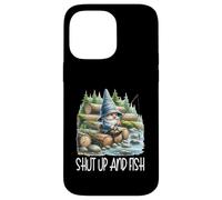 Fishing Scene Gnome Nature Graphic For Men Shut Up And Fish Custodia per iPhone 14 Pro Max