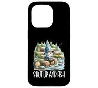 Fishing Scene Gnome Nature Graphic For Men Shut Up And Fish Custodia per iPhone 15 Pro