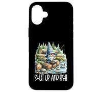 Fishing Scene Gnome Nature Graphic For Men Shut Up And Fish Custodia per iPhone 16 Plus