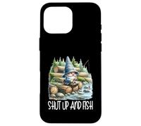 Fishing Scene Gnome Nature Graphic For Men Shut Up And Fish Custodia per iPhone 16 Pro Max