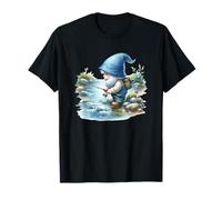 Fishing Scene With Fisherman Gnome Grandpa For Fishing Lover Maglietta