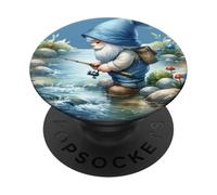 Fishing Scene With Fisherman Gnome Grandpa For Fishing Lover PopSockets PopGrip Adesivo