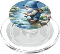 Fishing Scene With Fisherman Gnome Grandpa For Fishing Lover PopSockets PopGrip per MagSafe