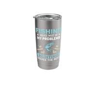 Fishing Solves Most Of My Problems Fathers Day Fisherman Dad Bicchiere termico in acciaio inox doppia parete