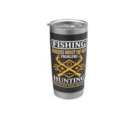 Fishing Solves Most Of My Problems Hunting Hunter Life Bicchiere termico in acciaio inox doppia parete