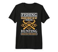 Fishing Solves Most of My Problems Hunting Hunter Life Maglietta Premium
