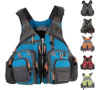 Fishing Swimming Vest for Adults, Multifunctional Breathable Swimming Vest with Zipper, High Buoyancy Adjustable for Kayaking Boating Water Sports Activities(Sky blue,XL)