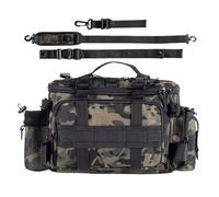 Fishing Tackle Bag, Large Capacity Waterproof Fishing Gear Storage Organizer With Multiple Compartments, Durable Carry Bag For Saltwater Freshwater Fishiing At Lake River Shore Pier Pond Outdoor Trips