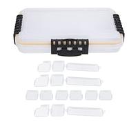 Fishing Tackle Box | Double - Layer Weather - Protected Design for Lures/Hooks/Baits | Strong Plastic Storage Case with 6 Buckles & Clear Lid