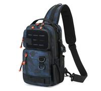 Fishing Tackle Sling Bag, Waterproof Shoulder Pack for Saltwater Freshwater, Compact Fishing Gear Organizer for Hiking Travel Kayak Boat River Shore Bass Catfish Men 20x10x30cm