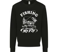 Fishing The Way To My Heart Funny Fisherman Uomo Sweatshirt Jumper