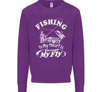Fishing The Way To My Heart Funny Fisherman Uomo Sweatshirt Jumper