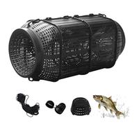 Fishing Trap Cage, Portable Minnow Net, Foldable Crab Catcher 19.69x7.48x7.48 inches, Sturdy Mesh Eel Shrimp Holder, Saltwater Freshwater Bait Tool for Lake Pond Outdoor Hunting Use