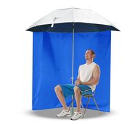 Fishing Umbrella Surrounding Cloth - Patio Parasol Surround Tent | Half Circumference Design | Waterproof Surround Cloth For Sun And Rain Protection, Oxford Silver Coating, Blue