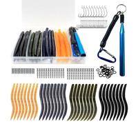 FishingPepo Senko Wacky Worm Bass - Kit di 133 esche da pesca con esche in plastica morbida, strumenti stravaganti, ami per esche, ami senza erbacce e offset, O-ring, esche con scatola per