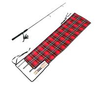 FishingPole - protettiva a 4 scomparti, da 33 pollici, protettiva durevole | Secure Rod Storage for Boat Shore Travel Lake River Outdoor fishingTrips Gadget, Red Grid, vedi
