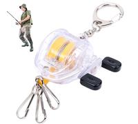 FishingReel Keychain - Portable Gear Keeper, Retrattable Tether Tool, Long Lasting Compaact Lure Holder | Bass FishingAccessories for Raft FishingActivities Trip Outdoor Anglers Equipment Organizer