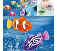 FISHISWIM Giocattolo Pesce Robot Nuotatore in Plastica, per Tutte le Età, Arancione, Rosso, Viola e Giallo, 7,6 x 3,5 cm, 4 Pezzi