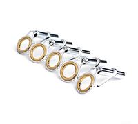 Fishking - 5 inserti guida per canna da pesca in acciaio inossidabile per una forte resistenza all'acqua salata e al tratto liscio (8# oro argento)
