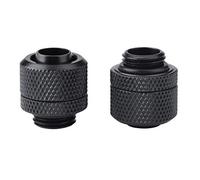Fishlor Raccordo per Tubo, 2PCS G1/4 Connettore Flessibile in Ottone per PC Raffreddamento ad Acqua, Kit a Due Pezzi per Attacco (Nero)