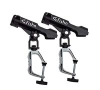 FISHN Doppia Canna da Pesca - Barca da Pesca/Porta canne da Barca - Scuderia - Facile da maneggiare e Facile da Regolare - Rotazione di 360 Gradi - Canna da Pesca (2X)