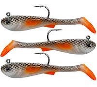 FISHN® GRUMPYbaby Set di gommoni - Peso: 13g, Lunghezza: 11cm - Azione di Nuoto Estrema, Esche da Pesca per la Pesca del luccio, Softbait, Swimbait (3 Pezzi) (GRUMPYbaby Real Ghost)