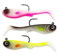 FISHN® GRUMPYbaby Set di gommoni - Peso: 13g, Lunghezza: 11cm - Azione di Nuoto Estrema, Esche da Pesca per la Pesca del luccio, Softbait, Swimbait (3 Pezzi) (GRUMPYbaby Glow in The Dark)