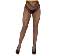 Fishnet Crotchless Taglio Francese - Taglia Unica - Nera