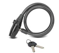 FISHTEC ® Antifurto per bicicletta con allarme 95 decibel - Catena per bicicletta, motorino, moto, 2 chiavi incluse - Funziona a pile - Cavo ⌀ 2 CM, lunghezza 62 CM - Nero
