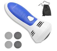 FISHTEC - Apparecchio per pedicure a aspirazione - Grattugia elettrica per aspirapolvere integrato - trattiene la pelle morta - 2 testine di levigatura - Accessori forniti e cavo di ricarica USB -