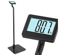 FISHTEC - Bilancia Persona Con Schermo Ravvicinato - Lunga Barra per Display LCD Retroilluminato Nelle Vicinanze - Indicatore di Peso Luminoso - Bilancia a Colonna Inclinabile e Piattaforma in Vetro