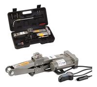 FISHTEC ® Cric elettrico per auto 12V - Acciaio - Solleva fino a 1 500 kg - Fornito con custodia - Collegamento accendisigari - Smontaggio ruote con presa 17 e 23 mm incluso