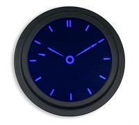 Fishtec - Orologio da parete digitale luminoso a LED - Silenzioso senza Tic Tac - Ore e minuti - Design moderno con suoneria Big Ben Disattivabile - Ø 35,5 cm - LED Blu - Blu e Nero
