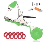 FISHTEC Pinza per legare - Strumento a mano da giardinaggio, legatura/legatura di piante, rami, viti, alberi da frutto, verdure, fiori, palatura rapida + 10 rotoli da 30 metri + scatola 10000 punti