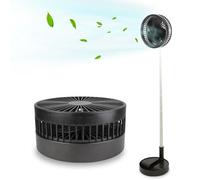 FISHTEC Ventilatore da Tavolo senza fili - Telescopico da 35 a 100 cm - Testa inclinabile 180° - 4 velocità - Ricaricabile USB - Silenzioso 30dB - Portatile A Piantana o da appoggiare - Nero