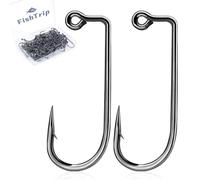 FishTrip Ami da pesca a 90 gradi - 50 pezzi Aberdeen a gambo lungo ami Jig Maker per acqua dolce e salata Fly Tying 6/0