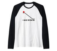 Fisica Joke Scienza Divertente degli Uomini I Have Potential Maglia con Maniche Raglan