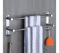 FISIDI Portasalviette Portasalviette, Portasalviette da Bagno a Doppio Strato, Portasalviette Portaoggetti con 2 Ganci/60Cm (40cm) (Color : 40cm)
