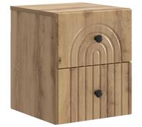Fisinber Comodino da parete con 2 cassetti in rovere Artisan | Armadio sospeso compatto per camera da letto con 2 ampi cassetti per sfruttare al meglio lo spazio e in ordine.