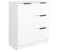 Fisinber Credenza bianca, 60 x 30 x 70 cm, comò in legno | Soluzione compatta per il corridoio per soggiorno e corridoio: offre spazio di archiviazione flessibile con anta montabile su