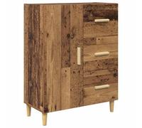 Fisinber Credenza in legno anticato, 69,5 x 34 x 90 cm, comò con cassetti | Armadio compatto multiuso per soggiorno e camera da letto con 3 cassetti e 1 anta per un ordine strutturato.