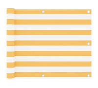 Fisinber Frangivista per balcone, 75 x 300 cm, in tessuto Oxford, con occhielli stabili in alluminio e corda in PE da 12 m, per la protezione della privacy, colore bianco e giallo
